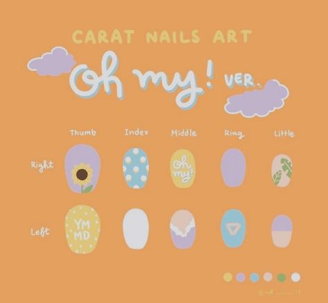 Seventeen Nail Art, K Pop Nails, Korean Nail Art, Fake Nails Designs, Nail Drawing, Vintage Nails, Anime Nails, Beauty Nails Design, Kawaii Nails