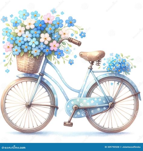 This watercolor-style clip art offers a delightful blend of vintage charm and floral beauty, providing versatile options for use in various creative endeavors. Whether for invitations, greeting cards, or any project that calls for a touch of whimsy, this illustration adds a playful and enchanting element to your designs. Bike With Flowers, Bicycle Clipart, Bike With Flowers In Basket Drawing, French Bicycle With Flowers, Watercolor Bicycle With Flowers, Bicycle Illustration, Love Decorations, Abstract Animal Art, Beauty Art