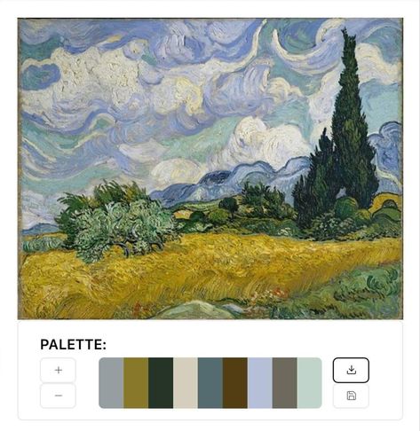 Oil Painting Basics, Van Gogh Tattoo, Wheat Field With Cypresses, Color Library, Starry Night Art, Vincent Van Gogh Art, Patras, Great Works Of Art, Watercolor Paintings For Beginners