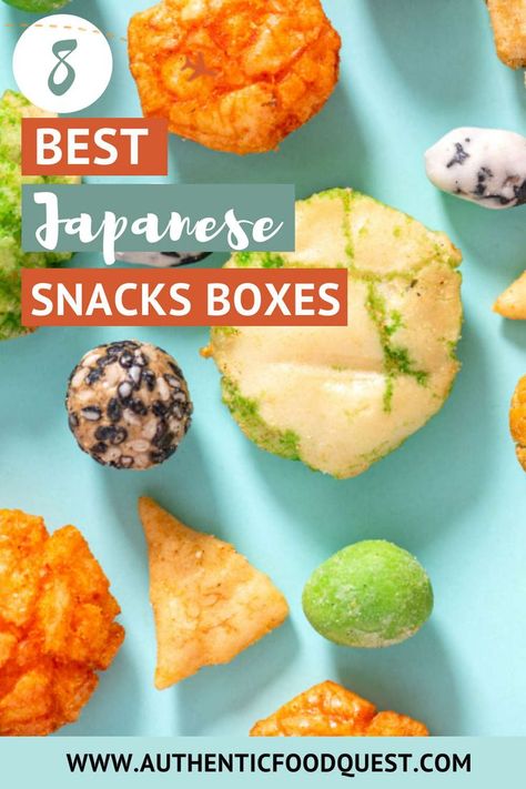 Japanese snack boxes are a great way to try new flavors and styles from Japan. This article will explore 8 different types of Japanese snacks box, including traditional options as well as modern ones. Find out which one is best for your tastes! | Authentic Food Quest Japanese Snack Box, Snack Boxes, Land Of The Rising Sun, Vegan Asian, Japanese Snacks, Snack Box, Authentic Recipes, Food Products, Food Tours