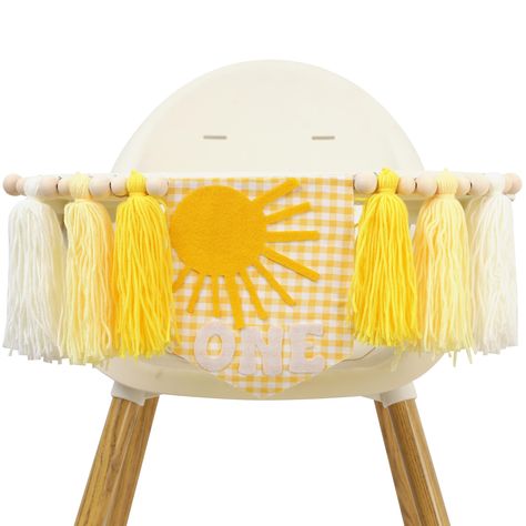 PRICES MAY VARY. SUN ONE HIGH CHAIR BANNER - Bring a touch of sunshine to your little one's first birthday celebration with our Sun One Birthday High Chair Banner. This adorable banner features a sun theme with gold and yellow tassel garland, Filling Your Special Day With Sunshine, Love And Sweet Memories! YOU ARE MY SUNSHINE 1ST BIRTHDAY - Create a summer-inspired setting with our You Are My Sunshine 1st Birthday Decorations. This high chair banner will add a cheerful touch to your little one's Here Comes The Sun 1st Birthday, One Around The Sun Birthday, Sun Theme Birthday, Our Little Sunshine First Birthday, Sun Themed Birthday Party, First Birthday Sunshine, Summer First Birthday, Baby Smash Cake, Sunshine Birthday Theme