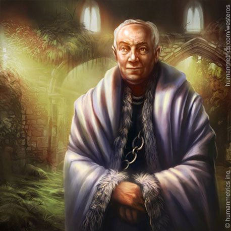 Maester Luwin - Wise and pensive, the Maester of Winterfell is a soothing presence in the Stark family. Firmly rooted in the teachings of his order, he is a scholar, scientist and a healer - his service invaluable to house Stark. Game Of Thrones Rpg, Fantasy Merchant, Maester Luwin, House Reed, House Mormont, Npc Dnd, Fantasy Book Ideas, Medieval Fantasy Art, Winds Of Winter