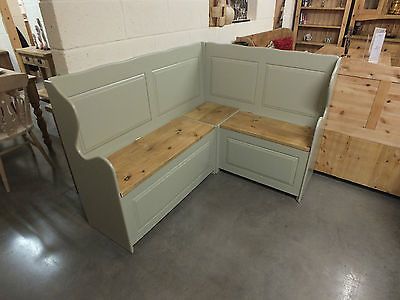 Phone Bench, Monks Bench, Corner Dining Bench, Pine Chairs, French Gray, Corner Bench, Pine Furniture, Seat Storage, Kitchen Benches