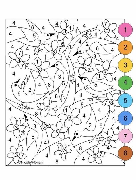 +50 Desenhos educativos para colorir e imprimir grátis - Artesanato Passo a Passo! Spring Coloring Sheets, Adult Color By Number, Color By Number Printable, Kindergarten Coloring Pages, Preschool Coloring Pages, Spring Coloring Pages, Alphabet Coloring Pages, Color By Numbers, Color By Number