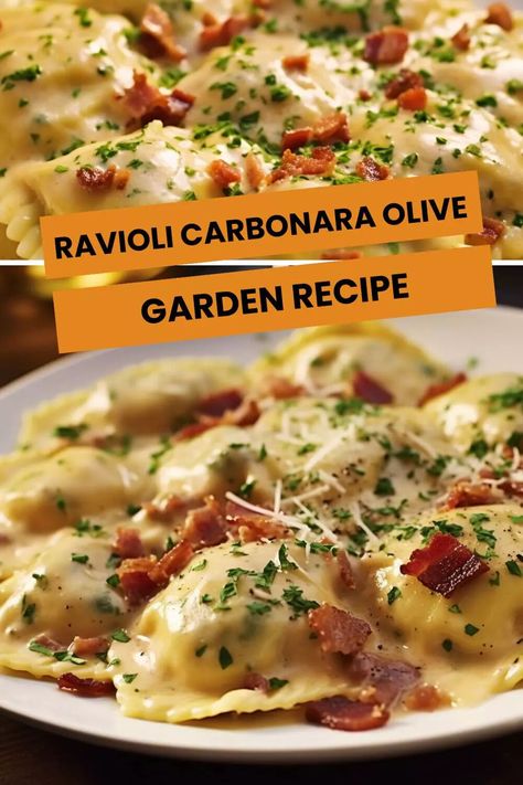 Ravioli Carbonara Olive Garden Recipe – Hungarian Chef Olive Garden Carbonara Sauce, Recipe With Cheese Ravioli, Cheese Stuffed Ravioli Recipes, Olive Garden Ravioli Carbonara Recipe, Ravioli Carbonara Recipe, Ravioli Carbonara Olive Garden, Olive Garden Ravioli Recipe, Olive Garden Carbonara Recipe, Stuffed Ravioli Recipes