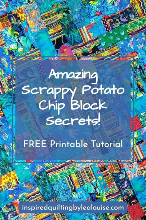 Do you often find yourself with piles of scrap fabric, unsure of what to do with them? Are you a lover of quilting and always on the lookout for new techniques? Look no further! You can master the best potato chip block (PCB) secrets right now and start making your own beautiful quilts! Join me as we explore the best scrappy strip technique for spectacular PCBs and discover how to become a scrap busting pro! Potato Chip Block Pattern, Potatoe Chip Quilt Block Pattern, Potato Chip Quilt Blocks, Potato Chip Quilt Pattern, Potato Chip Block Quilt, Scrap Buster Quilts, Potato Chip Quilt Block, Potato Chip Quilt Block Pattern Free, Potato Chip Quilt Pattern Free