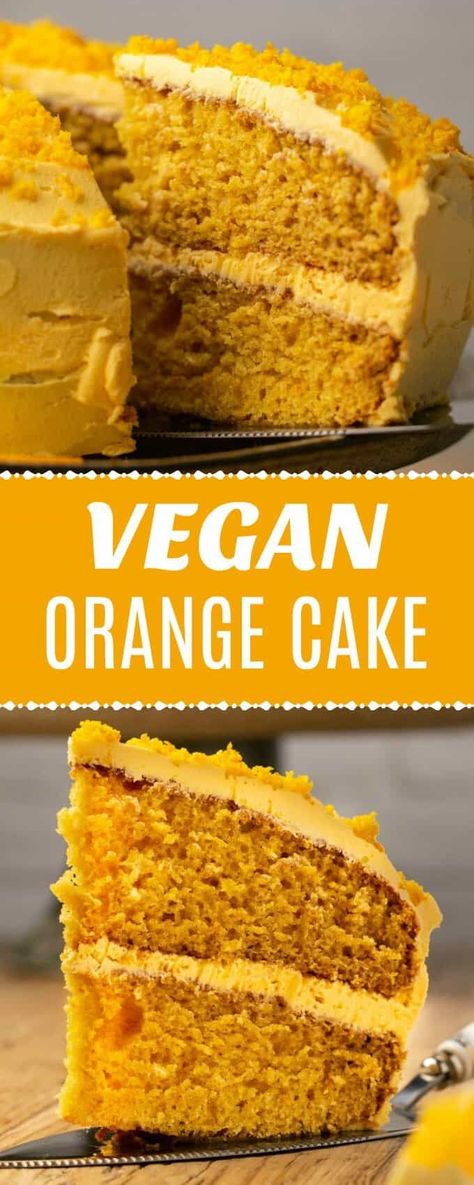 Vegan Orange Cake, Orange Buttercream Frosting, Vegan Buttercream Frosting, Vegan Buttercream, Orange Buttercream, Vegan Frosting, Vegan Whipped Cream, Vegan Baking Recipes, Orange Cake Recipe