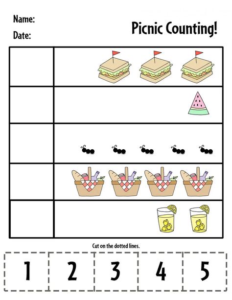 Free Picnic Theme Printables for Preschool! ⋆ The Hollydog Blog Picnic Math Activities For Preschool, Picnic Worksheets Preschool, Picnic Theme Activities For Toddlers, Picnic Theme Activities For Preschool, Picnic Art Preschool, Picnic Lesson Plans Preschool, Preschool Picnic Activities, Picnic Activities Preschool, Picnic Preschool Theme