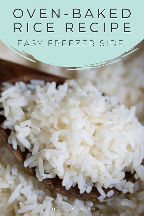 Easily make white or brown rice in the oven, no stirring on the stovetop necessary! Use our oven-baked rice recipe and whip up an easy freezer side that's ready to feed your family. Cook Rice In Oven, Bake Rice In Oven, Best Way To Cook Rice On Stove, Cook White Rice On Stove, Baked White Rice Oven, Freezing Cooked Rice, Oven Baked Rice, Rice Bake Recipes, Rice In The Oven