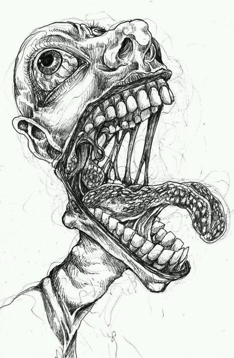 Scary Drawings, Trippy Drawings, Creepy Drawings, Arte Grunge, Bizarre Art, Dark Art Drawings, Scary Art, Creepy Art, Trippy Art