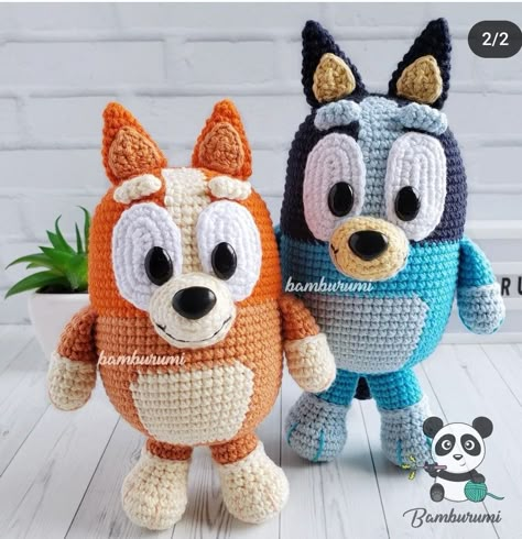 Bluey Crochet Ideas, Crochet Bluey Amigurumi, Crochet Bluey, Cute Things To Crochet, Hello Kitty Amigurumi, Kitty Amigurumi, Bead Dolls, Knitting Amigurumi, Micro Crochet