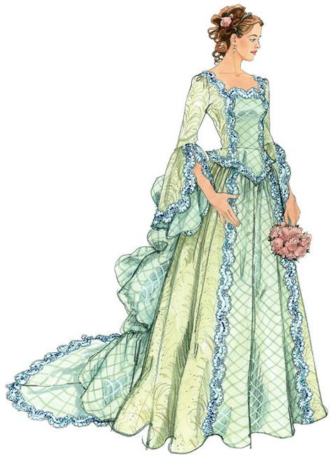 Victorian Dress Costume, Wedding Dress Sewing Patterns, Bustle Skirt, Sewing Wedding Dress, Costume Sewing Patterns, Wedding Dress Patterns, Victorian Costume, Victorian Wedding, Costume Patterns