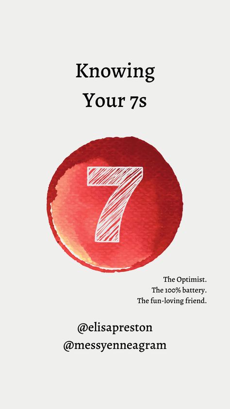 The Optimist. The joy-bringer & joy-bearer. The Entertainer. The friend who can’t always listen through the tears because she gets bored, but the one who shows up with a million laughs to make up for it. They're tied to 6 & 8 for wings, 7 for stress & 5 for security. What does that mean? Find out in the blog in a mini deep-dive into the Enneagram 7. Enneagram 7 Wing 8, 7 Wing 8, Life Is Heavy, 7 Meaning, Enneagram 7, The Entertainer, The Enneagram, How To Lean Out, Enneagram Types