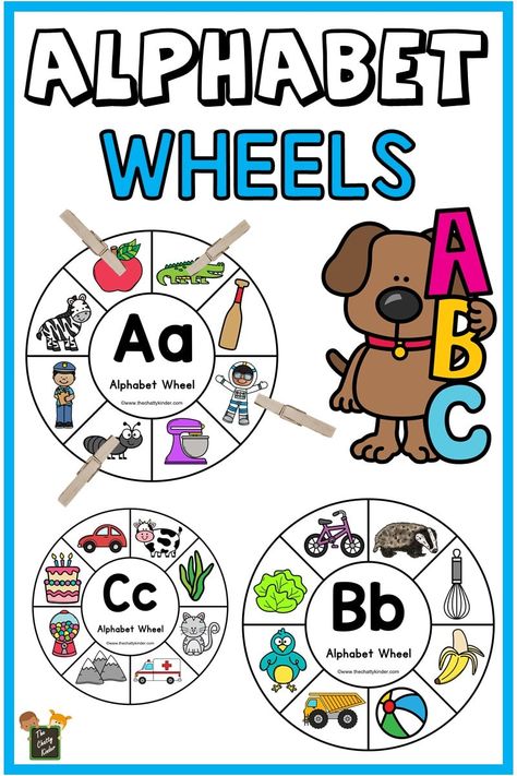 Alphabet Wheel Free Printable, Letterland Activities Preschool, Alphabet Games For Preschool Circle Time, Beginning Sound Clip Cards Free, Skill Development Activities, Alphabet Wheel, Alphabet Games For Kindergarten, Letter Sounds Kindergarten, Beginning Sounds Activities