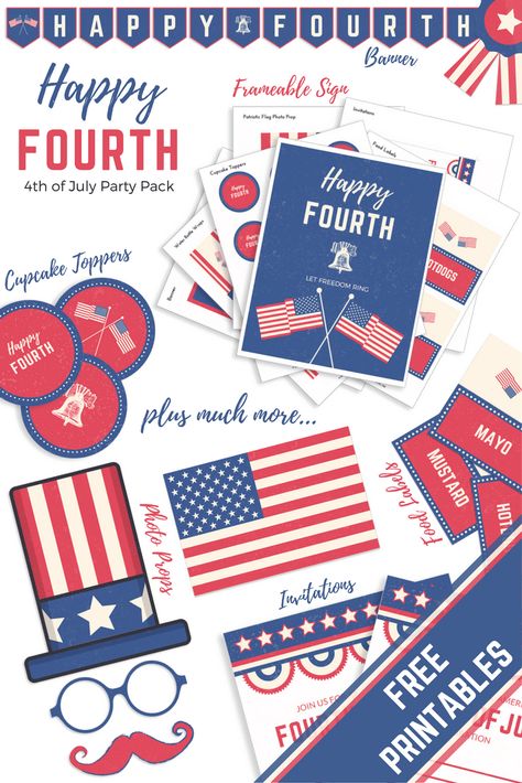 Celebrate Independence Day with Food, Fun, and 4th of July Printables via @onehappyhousewife 4th Of July Printables, 4th Of July Party Ideas, 4th Of July Makeup, July Quotes, 4th Of July Cake, Happy Housewife, Fourth Of July Food, July Birthday, 4th Of July Celebration