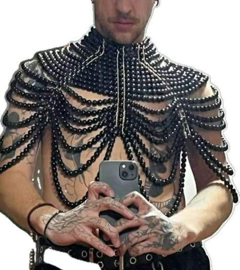 Pearl Cape, Pearl Shawl, Men In Dresses, 1920s Accessories, Showgirl Costume, Accessories Pearl, Costume Necklace, Drag King, Pearl Beaded Necklace