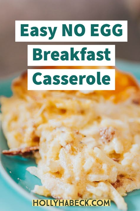 If you prefer a no egg breakfast, you need to try this easy no egg breakfast casserole! A combination of gooey, cheesy hash browns topped with buttery biscuits, this hashbrown casserole is not to be missed! No Egg Breakfast Casserole Recipes, Non Egg Breakfast Casserole, Hashbrown Breakfast Casserole Without Eggs, Potato Breakfast Casserole No Eggs, Fast And Easy Casseroles, Breakfast Casserole With Hashbrowns No Eggs, Biscuit Hashbrown Breakfast Casserole, Hashbrown Breakfast Casserole No Eggs, Breakfast Food Without Eggs