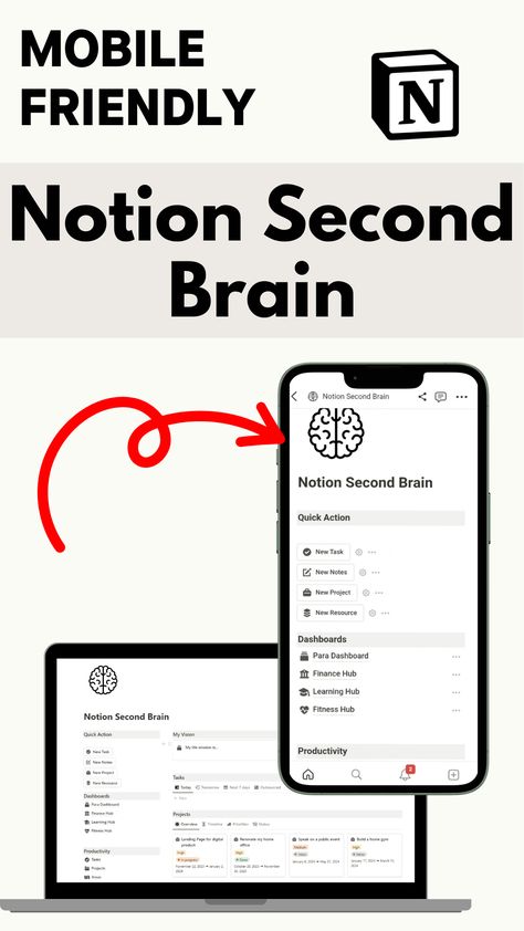 Notion Template For Work, Second Brain Notion, Brain Template, Notion Second Brain, Second Brain, Mental Clutter, Work Task, Digital Organization, Notion Templates Notion Mobile, Second Brain Notion, Notion Template For Work, Brain Template, Notion Second Brain, Second Brain, Mental Clutter, Work Task, Digital Organization