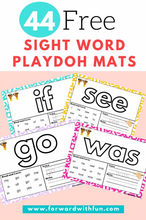 44 Free Sight Word Playdough Mats - Forward With Fun Best Way To Teach Sight Words, Sight Word Recognition Activities, And Sight Word, Cvc Playdough Mats Free, Sight Word Playdough Mats Free, Free Sight Word Activities, Playdough Sight Words, Sight Words Games, Sight Word Worksheets Free