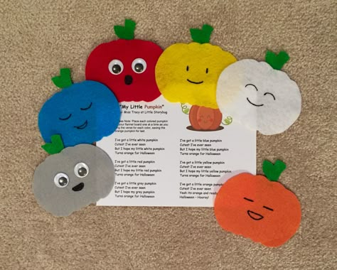 My Little Pumpkin Pumpkin Felt Story, Fall Pumpkin Activities, Flannel Board Ideas, Felt Activities, Flannel Stories, Felt Board Patterns, Felt Board Ideas, Pumpkin Unit, Fall Lesson Plans