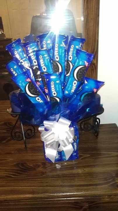 Oreo Cookie Bouquet Oreo Bouquet, Chocolate Covered Oreo Bouquet, Oreo Gift Basket, Blue Chocolate Bouquet, Reese’s Bouquet, Mega Stuffed Oreo, Food Bouquet, Cookie Bouquet, Candy Bouquet