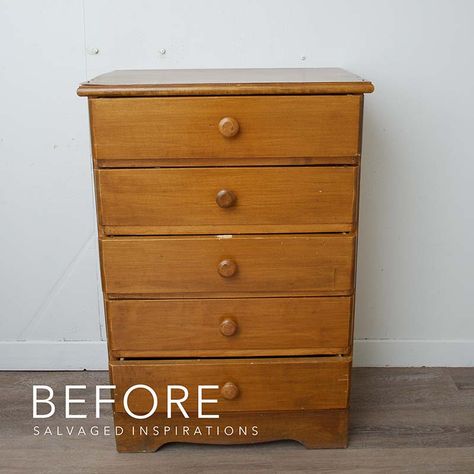 Painted And Stained Dresser - Salvaged Inspirations Unfinished Wood Dresser, Furniture Flipping Ideas, Stained Dresser, Simple Paint, Best Of 2022, Salvaged Inspirations, Repainting Furniture, Dresser Refinish, Salvaged Furniture