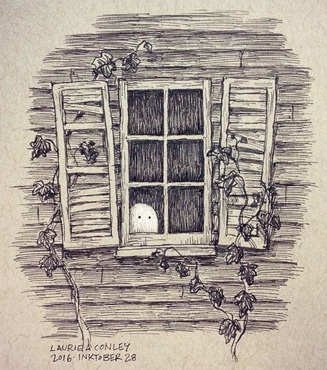 Busy Drawing, Haunted House Drawing, Gothic Drawings, Scary Houses, Stippling Art, Window Drawing, Creepy Houses, Spooky House, Animation Art Sketches