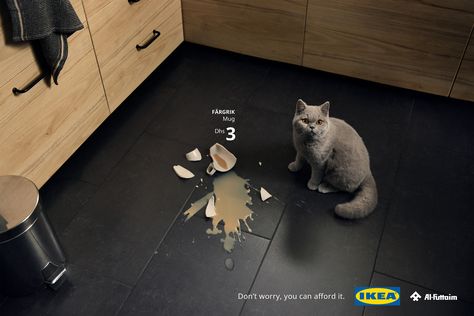 💥💥💥💥 (Crash!!!) 💥💥💥💥  You rush to the source of the noise,  and discover your lovely pet there.  Right at the crime scene.  Gazing at you with those eyes.  You... just can't... stop loving them.     Hej! Pet lovers. We’ve got something to tell you:  Don’t worry, you can afford it.     ⚡️ In this IKEA campaign, we highlight affordability by featuring iconic IKEA products “accidentally” broken by pets. Showing everyday situations that pet parents often experience at home. Ikea Ad, Ikea Items, Good Advertisements, Life Logo, Publicidad Creativa, Accidents Happen, Best Ads, Pet Owner, Pet Parent