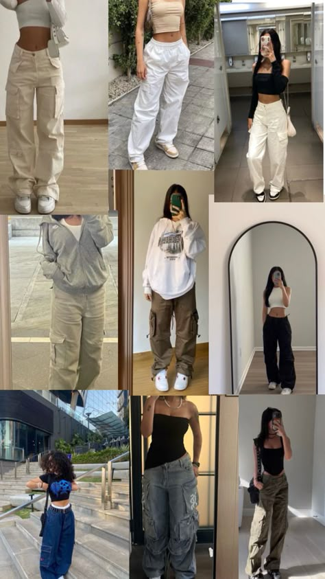 Baggy Cargos Outfits, Cargo Baggy Pants Outfit, Outfit Con Pantalones Cargo, Outfits Pantalones Cargo, Style Inspiration Baggy, Pantalon Ancho Outfits, Baggy Pants Outfit Street Styles, Casual Baggy Outfits, Baggy Aesthetic Outfits