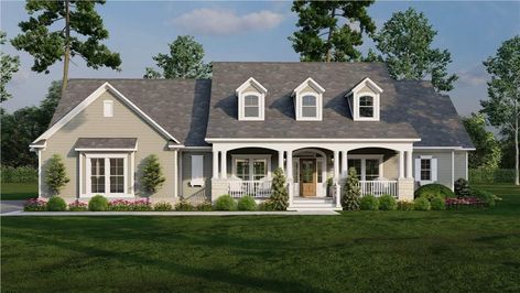 Sq. Ft.: 2,516 | Bedrooms: 4 | Bathrooms: 3 Country Style Bedroom, Southern House Plan, Bedroom Country, Southern House, Bathroom Floor Plans, Porch Flooring, Jack And Jill Bathroom, Country Style House Plans, Country House Plan