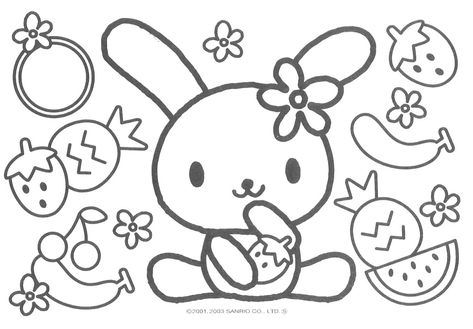 Usahana coloring page Usahana Coloring Page, Cutecore Coloring Pages, Pompompurin Coloring Page, Sanrio Coloring, Halloween Chalkboard, Hello Kitty Colouring Pages, Space Coloring Pages, Bunny Coloring Pages, Bear Coloring Pages