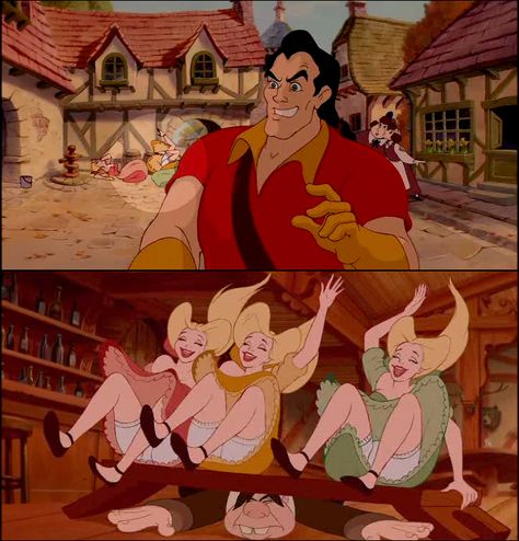 Gaston X Lefou Fanart, Gaston Fanart, The Bimbettes, Gaston X Lefou Ship, Gaston X Beast Fanart, Bimbettes Beauty And The Beast, Beauty And The Beast Gaston, Gaston Beauty And The Beast, Disney Quotes Funny