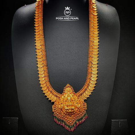 Laxmi Jewellery Necklaces, Gold Laxmi Haar, Laxmi Coin Necklace, Laxmi Kasula Haram Latest, Laxmi Haar Gold Necklaces, Lakshmi Haram Designs Gold Latest, Laxmi Haram Designs Gold, Long Chain Designs Gold, Indian Gold Necklace Designs