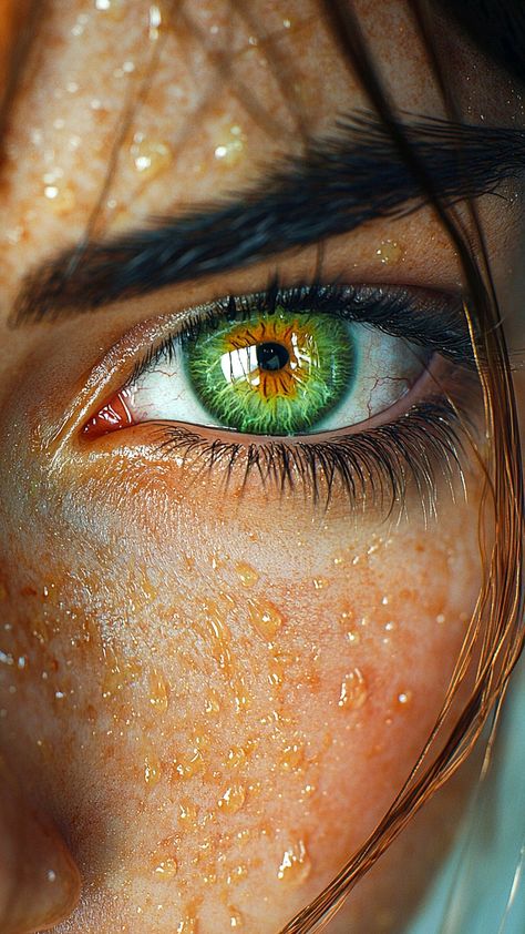 Green Gold Eyes, Green Eyes With Gold Flecks, Green Hazel Eyes Aesthetic, Green Eyes Wallpaper, Cool Eye Colors, Green Eyes Art, Charcoal Reference, Green Eyes Facts, Cyberpunk Fantasy Art