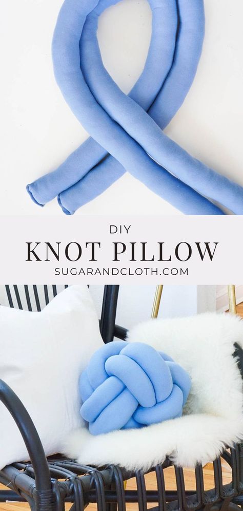 Excited to be sharing the instructions for one of this season’s best trends, knotted pillows! Here’s how to make your own DIY Knot Pillow #knotpillow #diyknotpillow #diythrowpillow #livingroom Knot Pillow Diy Tutorials, Knot Pillow Pattern, Knot Pillow Tutorial, Diy Knot Pillow, Throw Pillows Diy, Knot Pillow Diy, Pillows Diy, Diy Throw Pillows, Diy Furniture Building