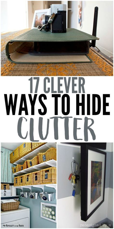 Looking for clever clutter solutions? Look no further! This organization tips will help hide the junk, giving you the look of a clutter free home. Hide Clutter, Clutter Solutions, Clutter Control, Declutter Home, Clever Organizer, Getting Rid Of Clutter, Declutter Your Life, Clutter Free Home, Clutter Organization