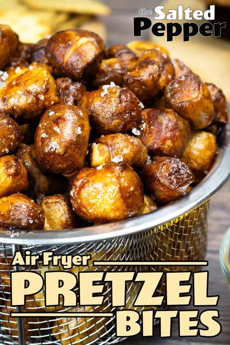 Air Fryer Pretzel Bites Frozen Pretzel Bites In Air Fryer, Air Fryer Soft Pretzel, Frozen Soft Pretzels In Air Fryer, Air Fryer Soft Pretzel Bites, Super Pretzel Air Fryer, Sweet Appetizer, Baking Soda Bath, Baking Soda Benefits, Bite Size Snacks