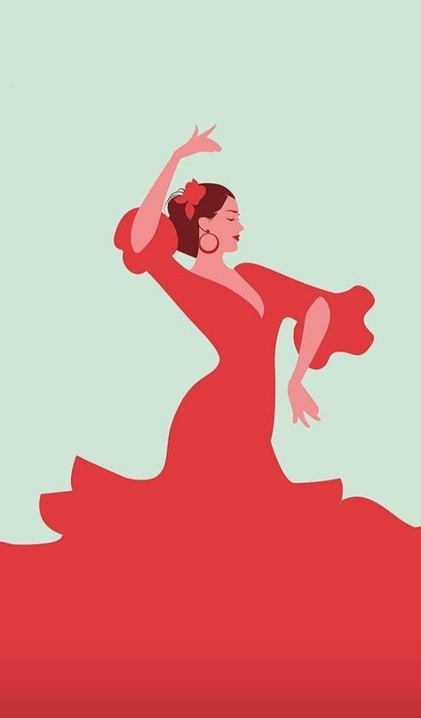 Flamenco Dancer Illustration, Flamenco Dancers Drawing, Flamenco Illustration, Dancer Drawing, Ballet Painting, Spanish Dancer, Dancing Drawings, Tree Of Life Art, Flamenco Dancing