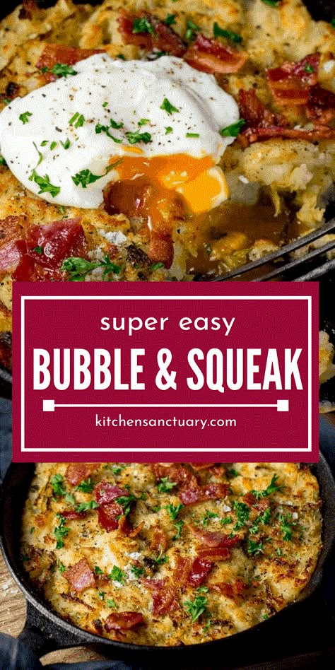 Quick and easy Bubble and Squeak- a delicious and traditional way to use up leftover mashed potato and cabbage from your roast dinner. #bubbleandsqueak #leftovers #mashedpotato #mashedpotatoes #cabbage Bubble And Squeak Recipe, English Baking, Potato And Cabbage, Bubble Squeak, British Foods, English Recipes, 2023 Food, Hp Sauce, British Cooking