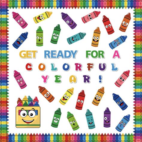 PRICES MAY VARY. WHAT YOU WILL GET: Introducing our back to school bulletin board set, a complete package designed to infuse your classroom with the vibrant essence of summer. This extensive collection boasts 77 pieces of crayon-themed decor, the package includes 12 styles of crayon cards (3 pieces of each style), 17 pieces of letters, 1 piece of crayon box cutout, 26 pieces of bulletin board borders. Easily meet your needs for different occasions. accompanied by 140 glue points for hassle-free Crayon Bulletin Board Preschool, Pencil Themed Classroom Decor, Wall Decorations For Classroom, Crayon Classroom Theme Decor, Crayon Decor, Back To School Door Decorations, Bulletin Boards Back To School, Crayon Classroom, Decorations For Classroom