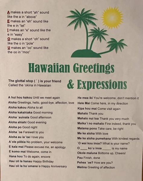 How To Move To Hawaii, Olelo Hawaii, Hawaii Language, Hawaiian Words And Meanings, Hawaii Culture, Hawaii Quotes, Hawaiian Words, Hawaiian Phrases, Hawaiian Quotes