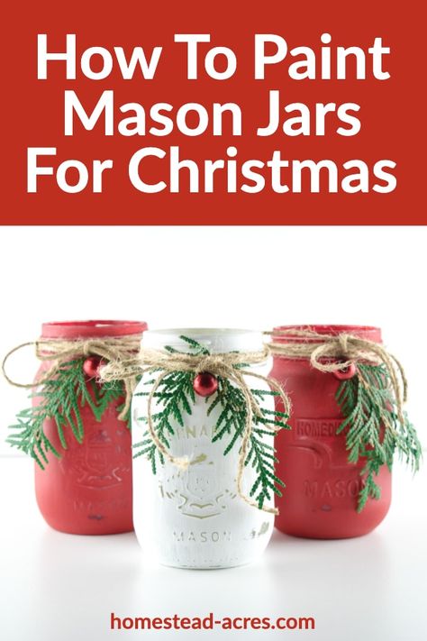 Holiday Game Ideas, Mason Jars For Christmas, Quick Holiday Crafts, Christmas Game Ideas, Painted Mason Jars Diy, Paint Mason Jars, Mason Jar Christmas Crafts, Christmas Mason Jars Diy, Mason Jar Christmas Gifts