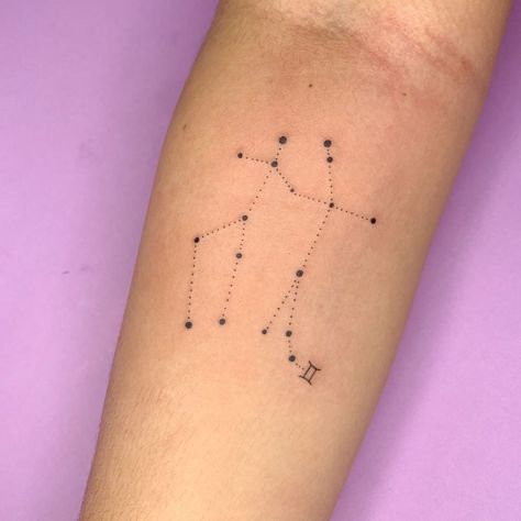 10 Best Gemini Constellation Tattoo Ideas You Have to See to Believe! | Outsons | Men's Fashion Tips And Style Guides Gemini Star Tattoo Zodiac Signs, Gemini Tattoo Sternum, Gemini Tattoo Star Constellation, Gemini Tattoo Ideas For Men, Constellation Tattoo Gemini, Gemini Tattoo For Men Zodiac, Gemini Constellation Tattoo Stars, Gemini Star Sign Tattoo, Gemini Tattoo Constellation