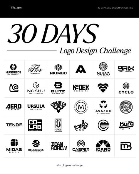 I started designing logos for fun years ago, and it all began when I tried to look for different design challenges online. These would run for 30 or 50 days, and they’re an amazing way to get the brain going with briefs and concepts to play around with. Two years ago, I created my own logo design challenge that also spans for 30 days, and I wanted to bump it back today for fellow designers or logo enthusiasts that might want to try. Nearing 10,000 followers and I thought it would be somethin... Logo Design Challenge, Create My Own Logo, Own Logo Design, 10 000 Followers, Ice Creamery, Bump It, Flower Store, Sea Witch, Design Challenge