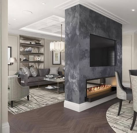 Sophie Paterson Interiors, Sophie Paterson, Interior Design Career, Modern House Interior, Dining Room Fireplace, Luxurious Interior, Family Room Fireplace, Modern Home Interior Design, Partition Design