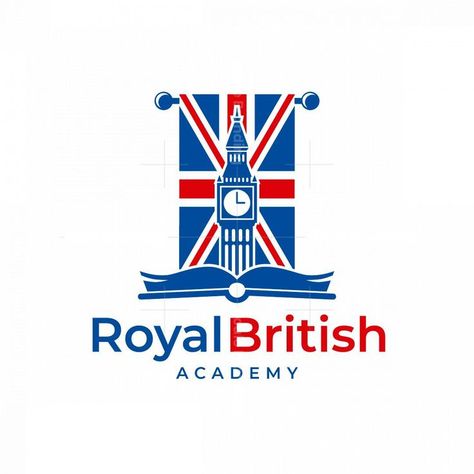 Royal British Logo | Teacher logo, Education logo design, English logo British Logo, English Display, Teacher Logo, Logo Education, English Logo, Education Logo Design, Big Ben Clock, Academy Logo, Pinterest Design