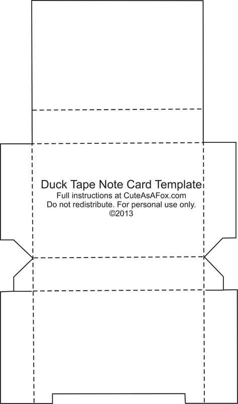 Cute As a Fox: Duck Tape® Flash card Holder Card Holder Template, Earring Cards Template, Index Card Holders, Flash Card Template, Diy Note Cards, Printable Note Cards, Note Card Template, Cute Business Cards, Report Card Template