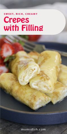 Crepes with filling are delicious and creamy, these crepes make for the best dessert. These crepes with filling are the best addition to any dinner, they are simple and rich, these will be a dessert you will adore. These crepes are a classic addition to any Ukrainian celebration. #crepes #crepeswithfilling #easydessert Crêpe Recipe, Best Crepes, Best Crepe Recipe, Sweet Crepes Recipe, Crepes Party, Homemade Crepes, Easy Crepe Recipe, Crepes Filling, Crepe Recipe