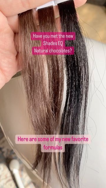 Redken Educator Wisconsin on Instagram: "🍫 NEW SHADES EQ NATURAL CHOCOLATES 🍫 These come in levels 4, 6, and 7 AND they come in COVER FUSION TOO!! Here are some of my new favorite warm formulation combos for fall featuring the natural chocolates. Formulas: 🍁 2 parts 04NCH, 1 part Red Kicker. This is the perfect deep brunette with hints of red in the sunlight. 🍁 Equal parts 06NCH, 06R. This is my new favorite. I’m obsessed. It’s just stunning in the sun 🍁 3 parts 06NCH, 1 part Orange Kicke 9gro Shades Eq, Redken Shades Eq 7nb Chestnut, 7nch Shades Eq Formula, Redken Shades Eq 7nch, 8nb Shades Eq, Chocolate Brown Hair Shades Eq Formula, 6abn Shades Eq, Redken Cover Fusion Formulas, Redken Shades Eq 7m