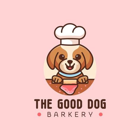 Dog Food Logo Ideas, Dog Cafe Logo, Pistachio Sweets, Dog Bakery Logo, Cute Logo Design Ideas, Dog Food Logo, Dog Mascot Logo, Cafe Logo Ideas, Dog Logos Ideas